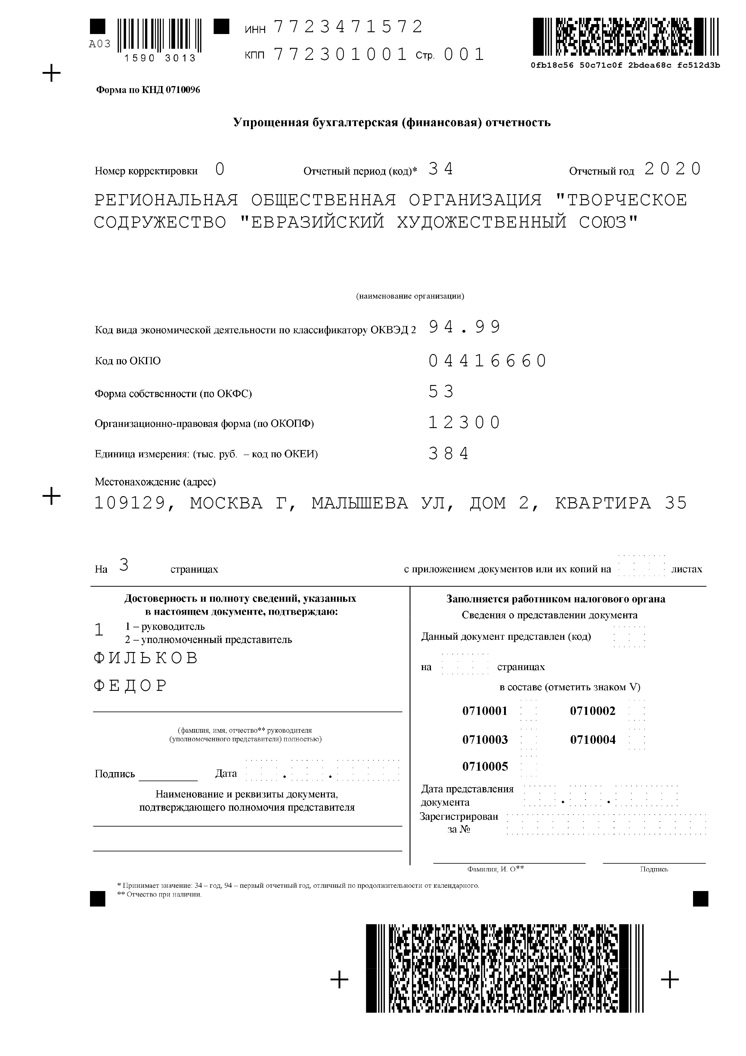 Бухгалтерская отчетность за 2020 год 8 1